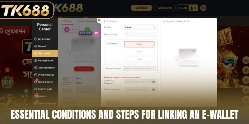 Essential conditions and steps for linking an e-wallet