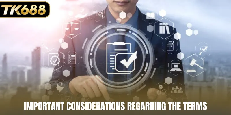 Important considerations regarding the terms
