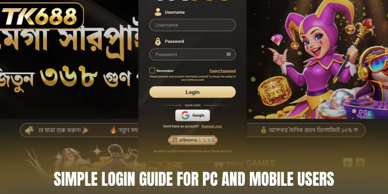 Simple login guide for PC and mobile users