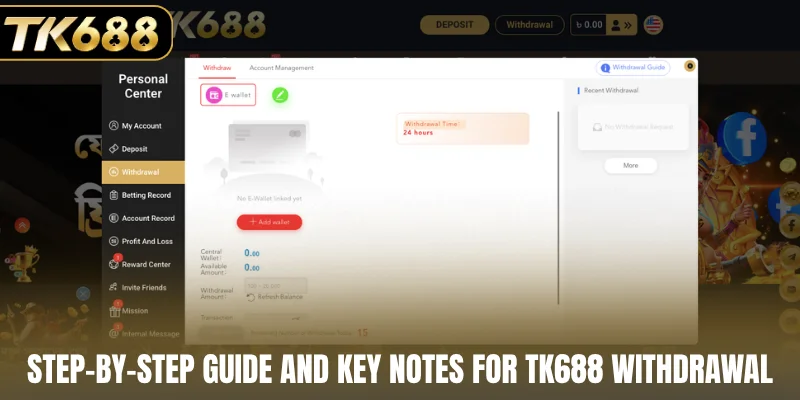 Step-by-step guide and key notes for TK688 withdrawal