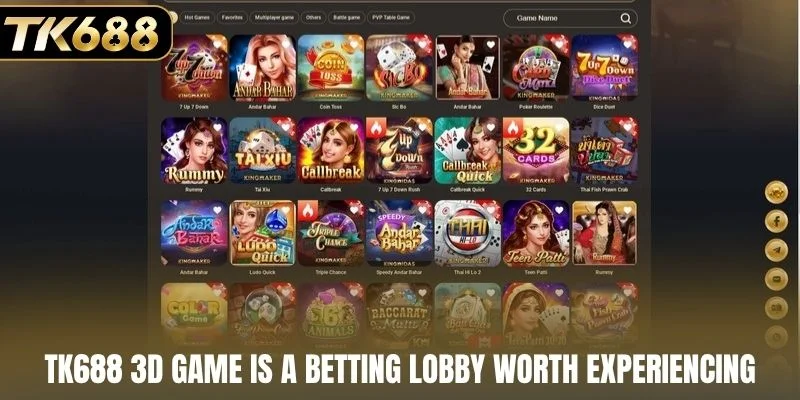 TK688 3D Game is a betting lobby worth experiencing